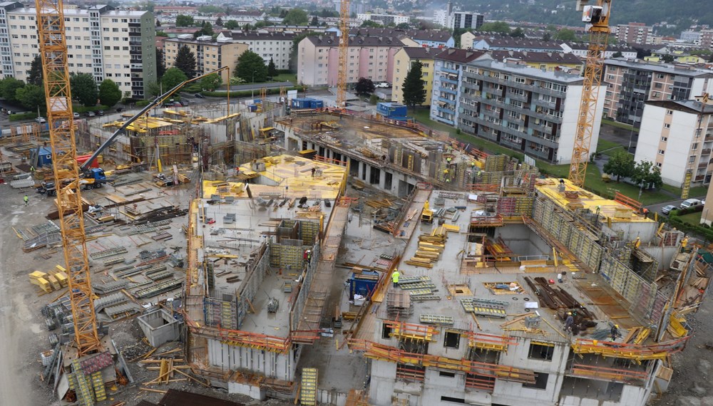 Der Bau von Baufeld1 am Campagne-Areal Reichenau schreitet trotz Corona planmäßig voran.