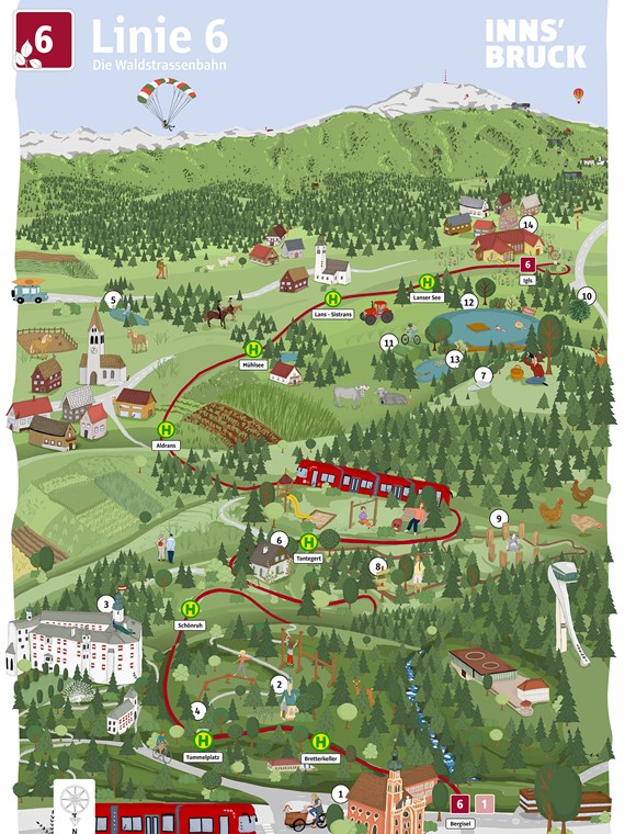 Die Vorderseite des neuen, gezeichneten Fahrplans.