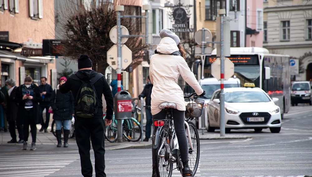 Drei von vier Wegen werden in Innsbruck umweltfreundlich zurückgelegt.