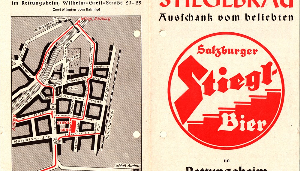 Werbefalter für das „Stieglbräu“, um 1936