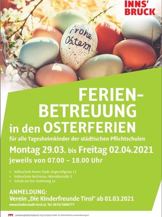 Die Betreuung der Tagesheimkinder in den Osterferien übernimmt der Verein "Kinderfreunde Tirol".