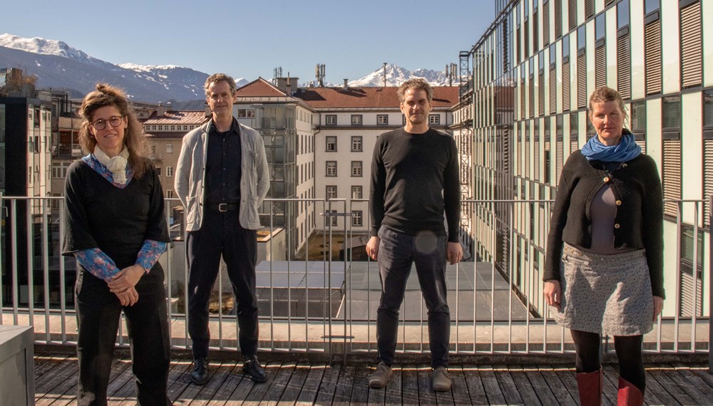 Die neuen Mitglieder und der neue Vorsitz des Innsbrucker Gestaltungsbeirates (v. l.): Kornelia Gysel, Bernd Vlay, Andreas Cukrowicz und Marie-Theres Okresek.