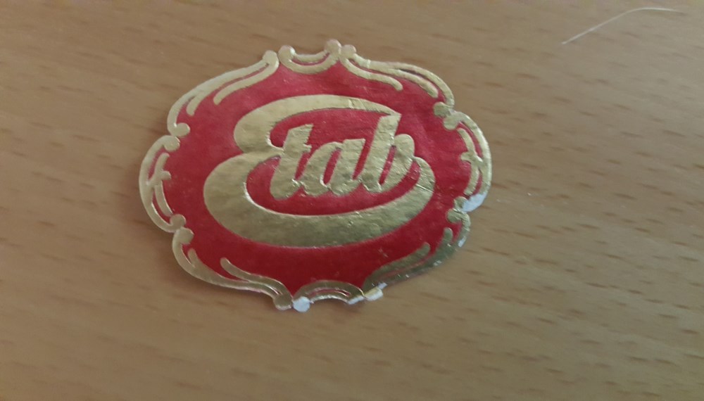 Brotaufkleber der ETAB, um 1954.