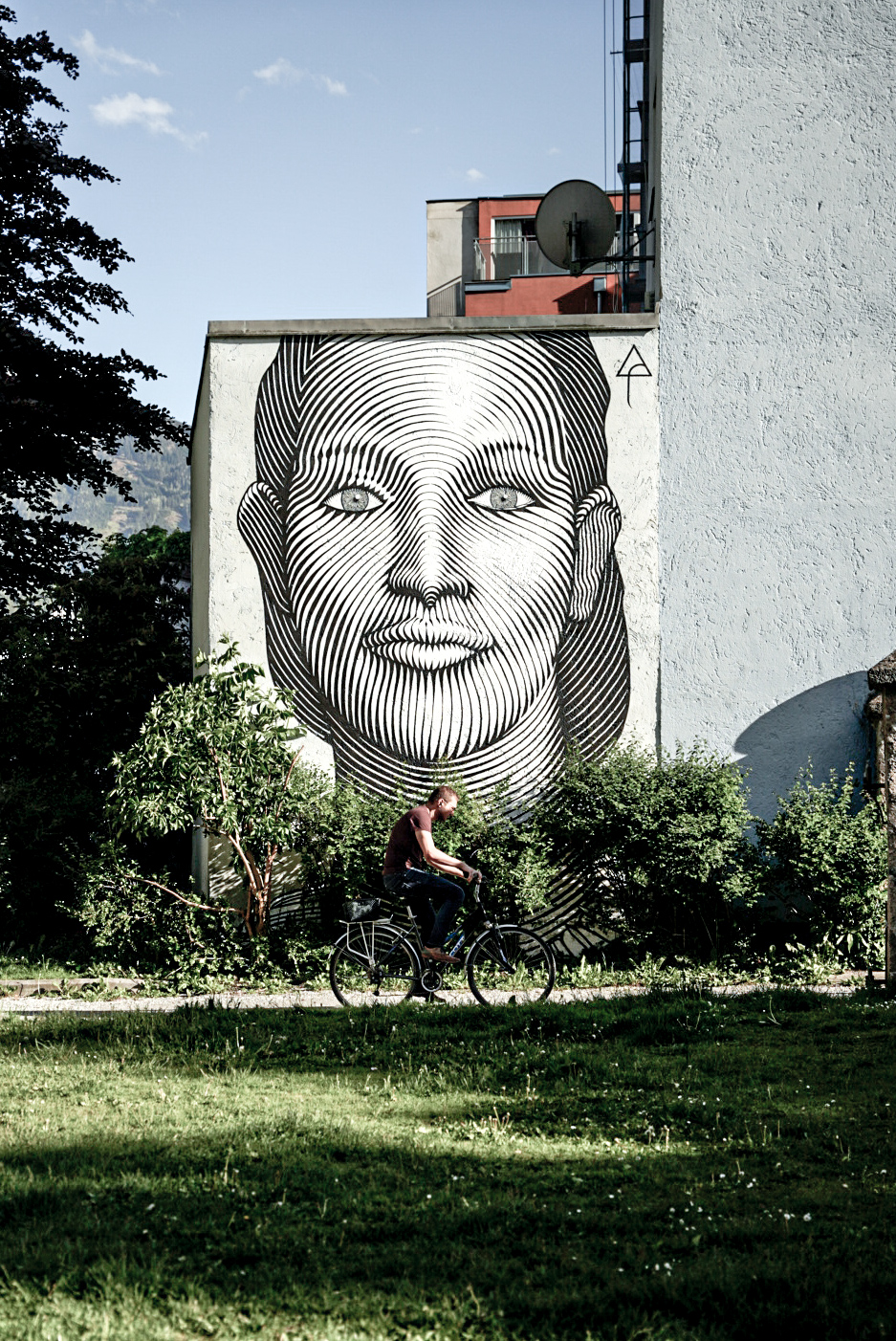 Die Fassadenkunst im Stadtteil Dreiheiligen wurde hier perfekt in Szene gesetzt.