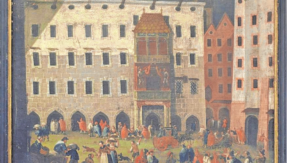 Neuhof mit Goldenem Dachl, um 1760.