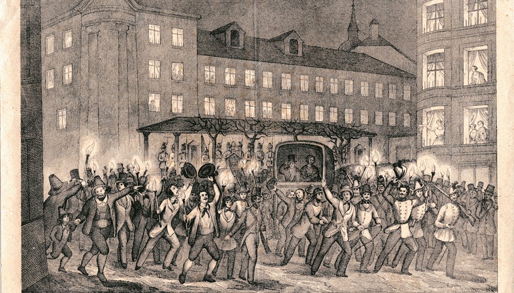 Der nächtliche Einzug des Kaisers sorgte für große Aufregung in der Stadt.