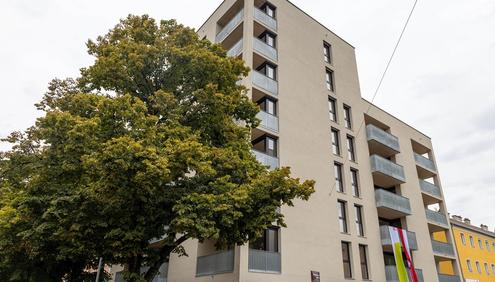 In der Kranewitterstraße 1 in Pradl wurden 32 geförderte Mietwohnungen im Passivhausstandard errichtet.