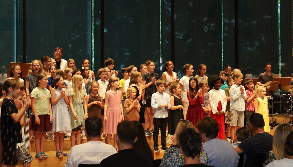 Der Kinder- und Jugendchor – hier beim Abschlusskonzert im vergangenen Juni im Haus der Musik – beginnt am 21. September mit den Proben.