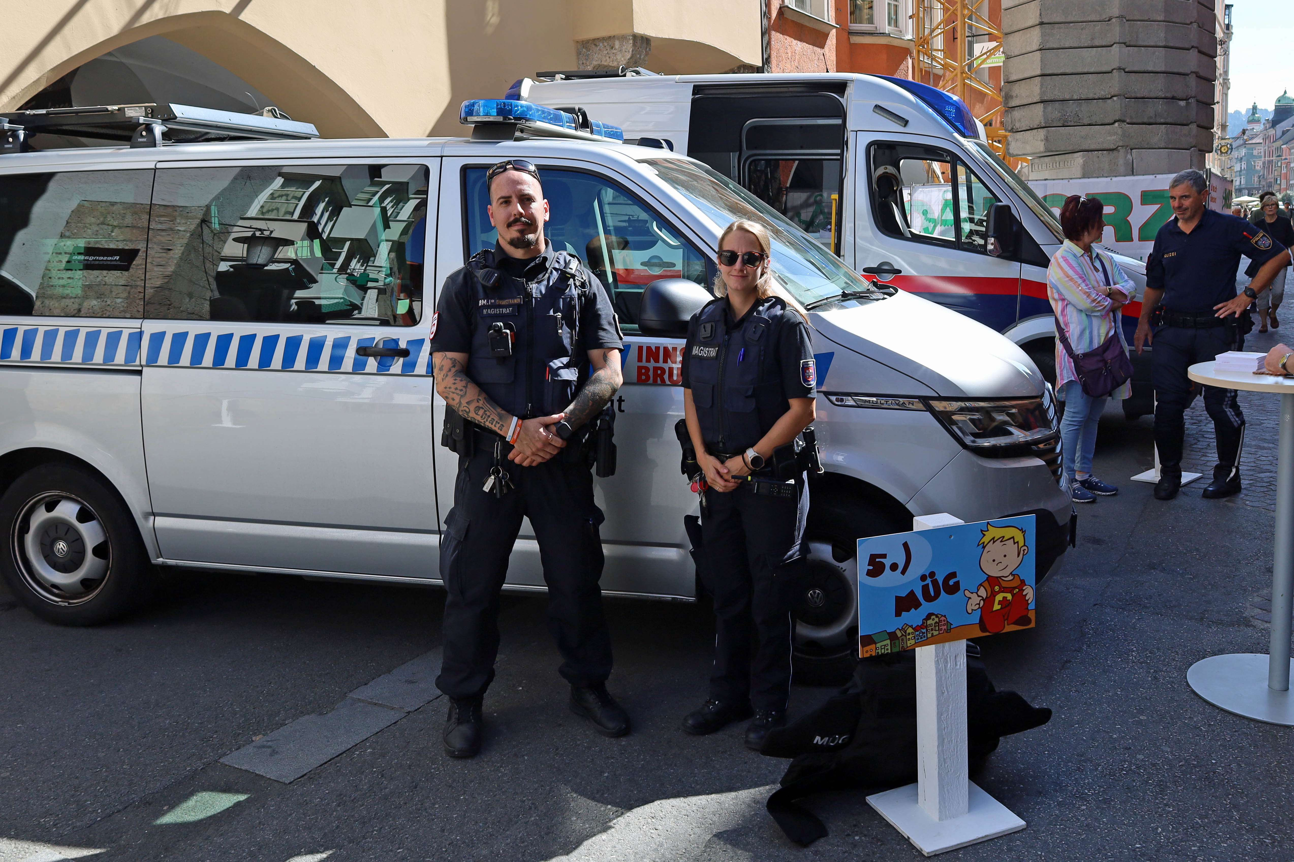 Einsatzkräfte der städtischen MÜG auf dem „Peterle hilft“-Fest 2023.