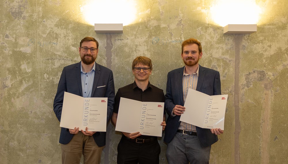 Die drei Preisträger Konrad Pölzl, Marcel Amoser und Tobias Leichter (v.l.).