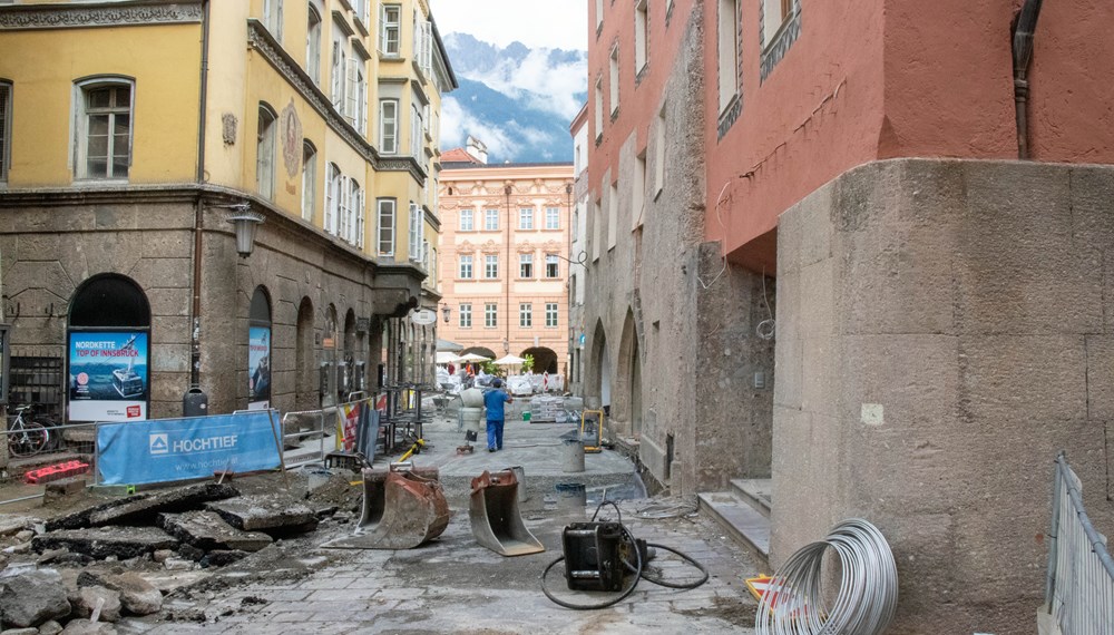 Heute beginnen die Pflasterarbeiten in der Kiebachgasse.
