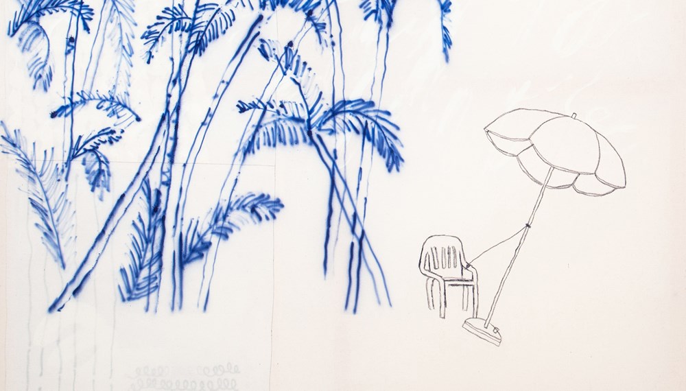 Die Künstlerin Rachel Katstaller thematisiert in ihrer neuen Ausstellung „Are they here yet?“ die Themen Zugehörigkeit und Fremdheit, von Ankommen und Zurücklassen (Ausschnitt).