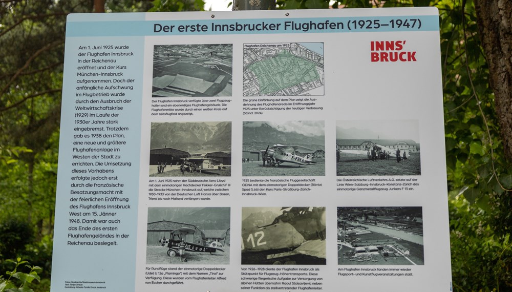 Verschiedene Stationen des Flughafens Reichenau sind auf der neuen Schautafel ersichtlich.
