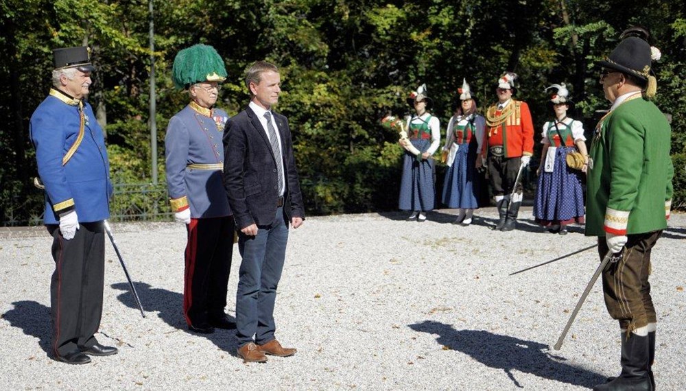 Vizebürgermeister Christoph Kaufmann beim landesüblichen Empfang anlässlich des 17. Kameradentreffens der Vereinigten Traditionsverbände Mitteleuropas (VTM) am 03. und 04. Oktober 2015 am Berg Isel in Innsbruck.