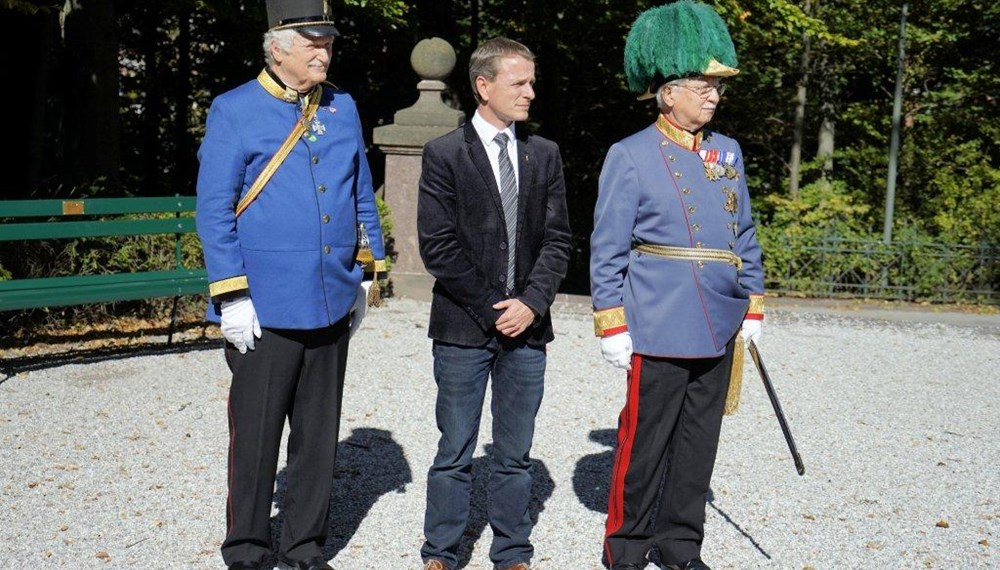 Vizebürgermeister Christoph Kaufmann beim landesüblichen Empfang anlässlich des 17. Kameradentreffens der Vereinigten Traditionsverbände Mitteleuropas (VTM) am 03. und 04. Oktober 2015 am Berg Isel in Innsbruck.