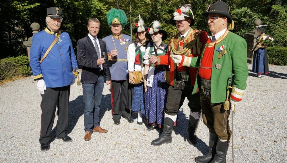 Vizebürgermeister Christoph Kaufmann beim landesüblichen Empfang anlässlich des 17. Kameradentreffens der Vereinigten Traditionsverbände Mitteleuropas (VTM) am 03. und 04. Oktober 2015 am Berg Isel in Innsbruck.