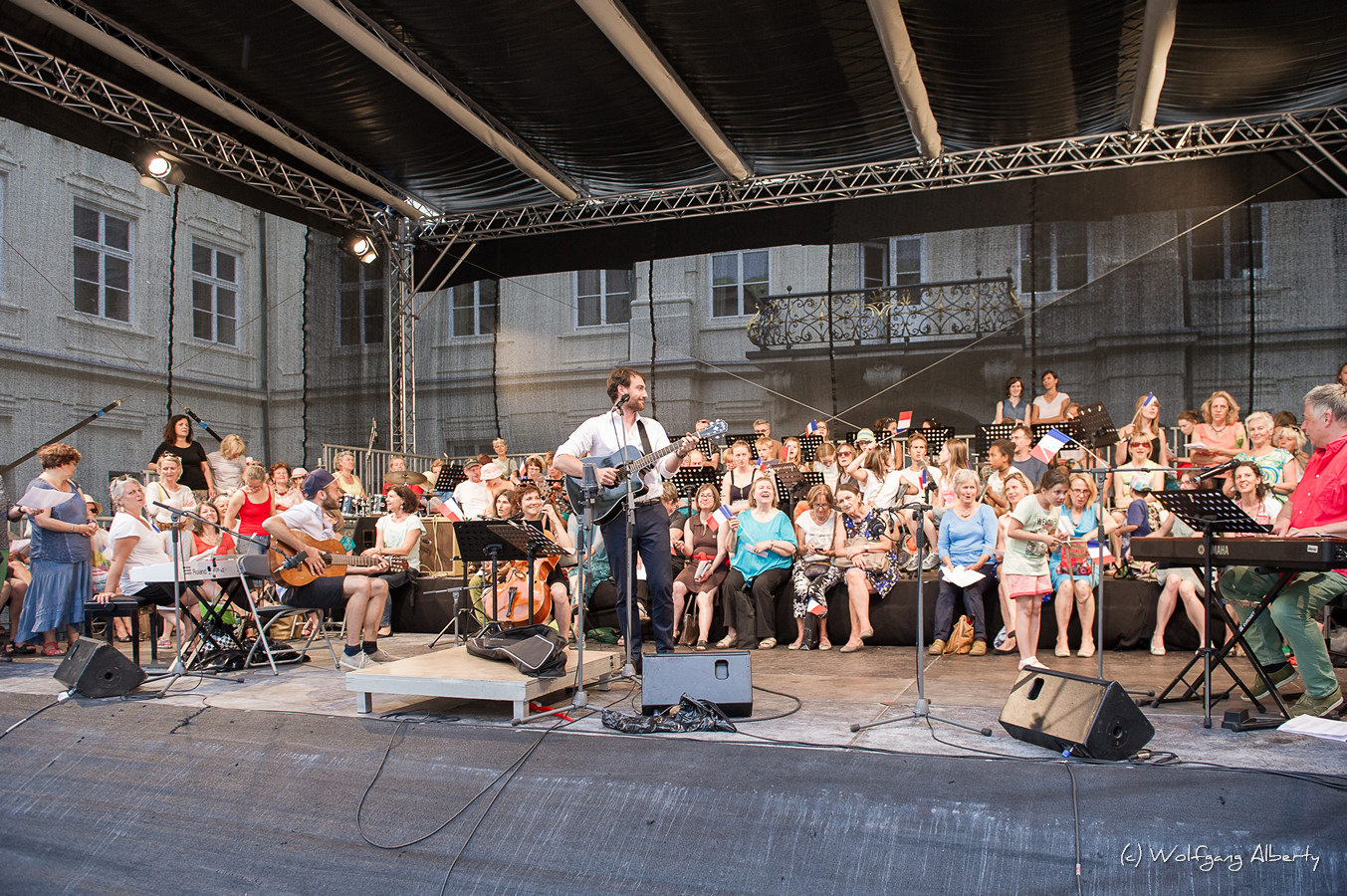 Hunderte Hobby- und ProfimusikerInnen sangen am Nachmittag miteinander.